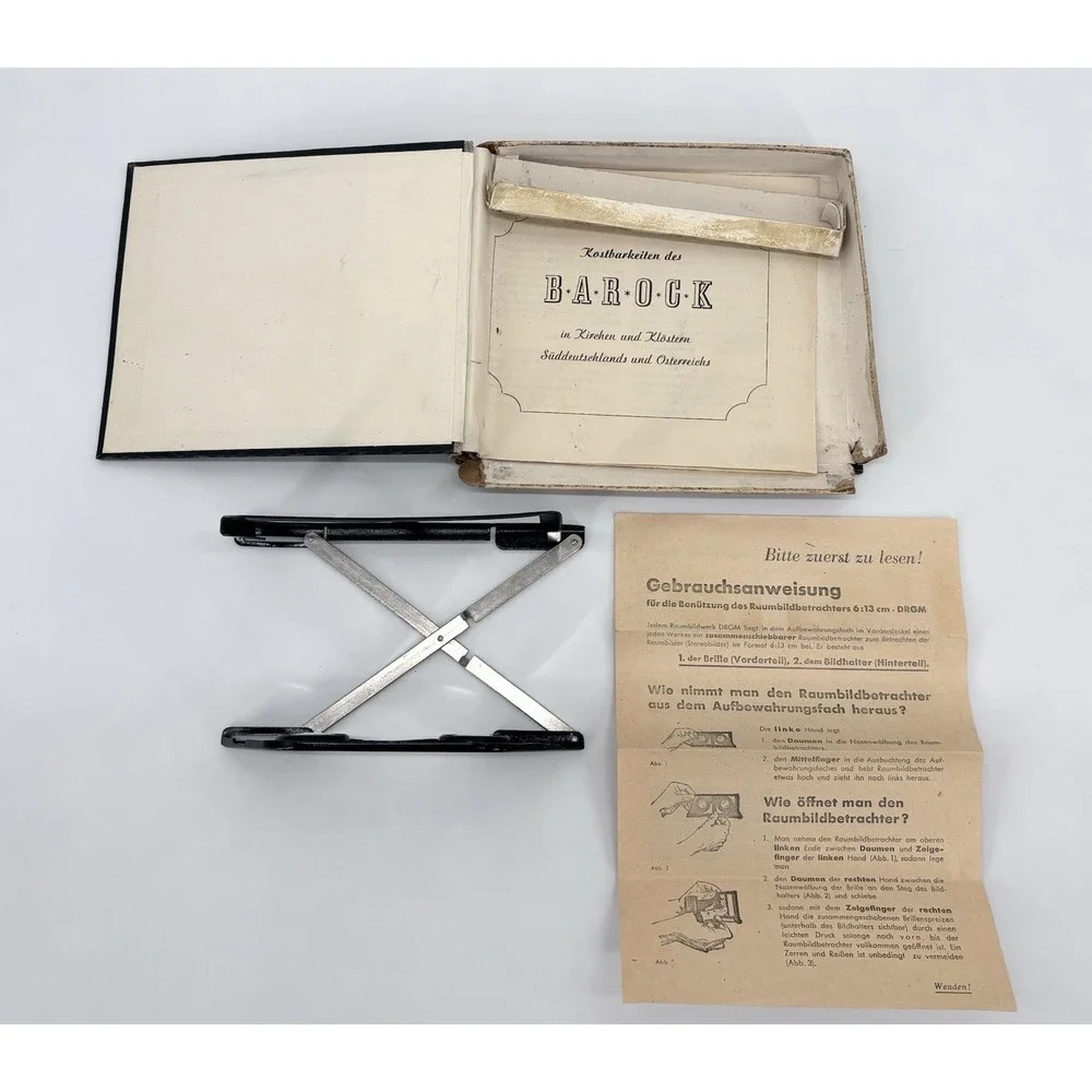 Vintage Raumbild Verlag Barock 3D Stereoscope Viewer German Instructions 1950's